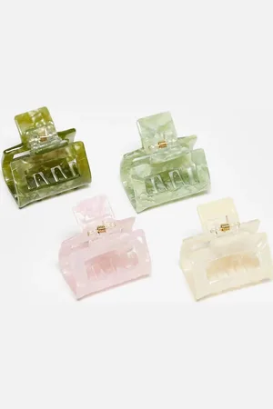 Accessorize Pakke med 4 hårklemmer i forskellige farver resin