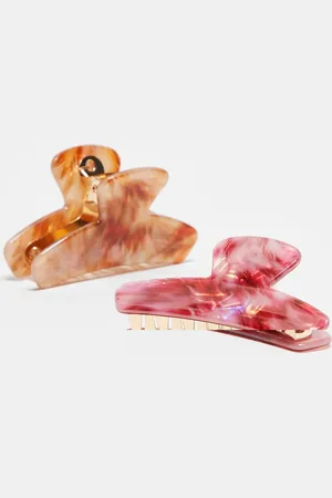 Accessorize Pakke med 2 hårklemmer i resin med marmordesign