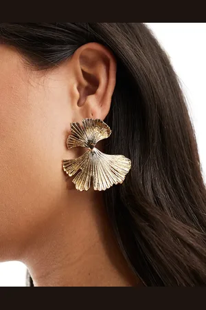 Accessorize Guldfarvede statement-hængeøreringe med dobbelt viftedesign