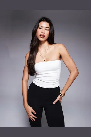 Princess Polly Og ribstrikket bandeau-top