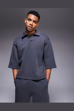 ASOS Oversized sweatshirt med korte ærmer og rugby-krave