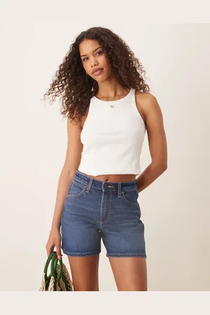Wrangler Cowboy - Mellemblå 5-tommer-denimshorts