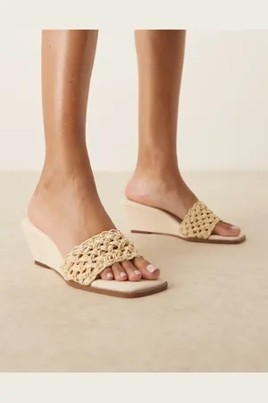 ASOS Twix - mules med kilehæl og vævede detaljer-Neutral