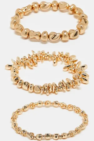 Accessorize Coral Reef - Pakke med 3 guldfarvede armbånd med stretch