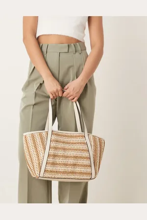 Accessorize Neutral skuldertaske i blandet vævet materiale