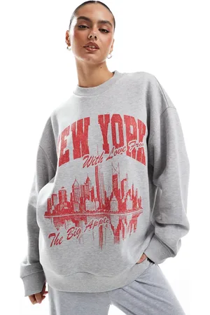 ASOS Lysegråmeleret oversized sweatshirt med 