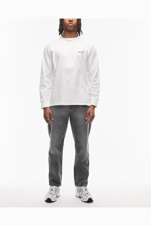 Carhartt Newel - Vasket sorte afslappede jeans i tapered pasform