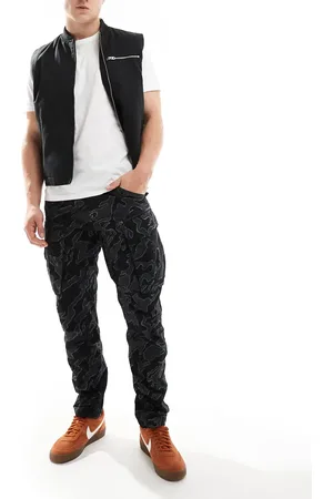 G-Star Rovic - Sorte tapered cargobukser med camouflage-print i regular fit
