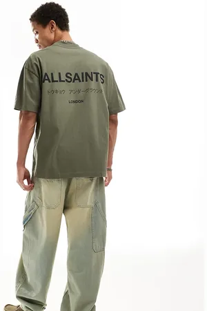 AllSaints Underground - Oversized T-shirt i kakigrøn - Kun hos ASOS