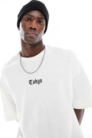 ADPT. Hvid og oversized T-shirt med bybroderi på brystet-Neutral