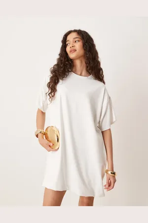 ASOS Løstsiddende hvid T-shirt-kjole