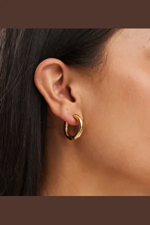 Accessorize Guldbelagte chunky hoop-øreringe i rustfrit stål