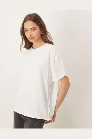 Free People Nina - Oversized lysegrå T-shirt