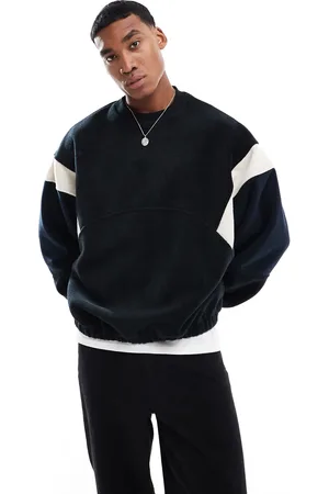 ASOS Oversized sweatshirt i polar-fleece med farveblok-design