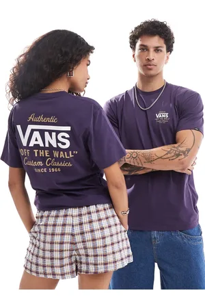 Vans Holder - Mørkelilla T-shirt med klassisk street-print på ryggen