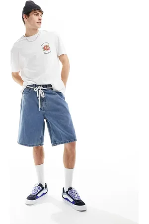 Vans Check-5 - Posede denimshorts i mellemblå vask
