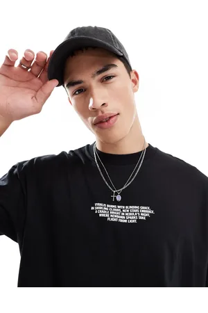 ASOS Oversized T-shirt med grafisk kosmisk print-Brun