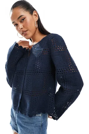 Object Hæklet cardigan-Hvid