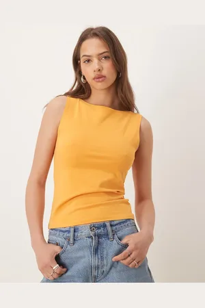 ASOS Abrikosfarvet tanktop med bådudskæring-Orange