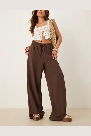 ASOS Chokoladebrune bukser i hørlook