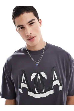 ASOS Koksgrå oversized T-shirt med college-broderi foran