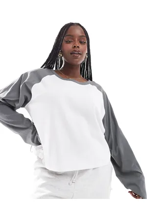 COLLUSION Plus - Langærmet og raglan-t-shirt med firkantet pasform