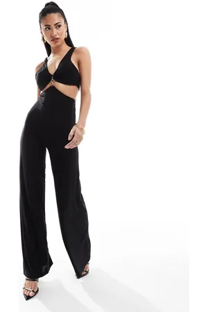 ASOS Jumpsuit med halterneck, kantdetalje og krydsende detaljen på ryggen