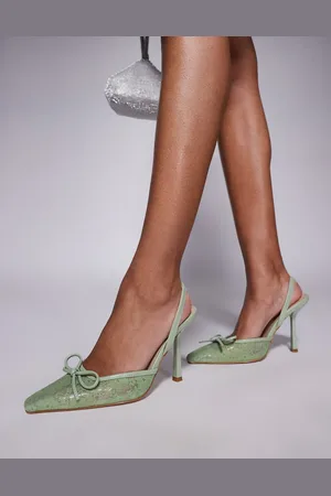 Simmi London SIMMI London - Bebee - Salviegrønne pumps med sløjfedetalje og åben bagside