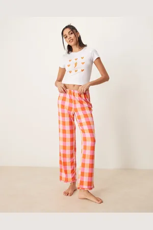 Urban Threads Røde bukser med gingham-tern - Del af sæt