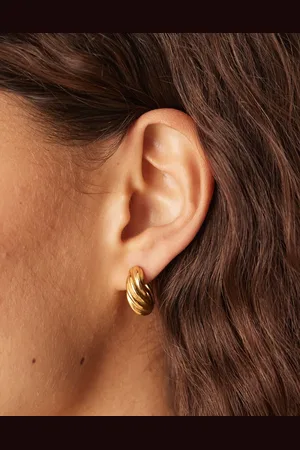Accessorize Z - Chunky og snoede hoop-øreringe i guldbelagt rustfrit stål