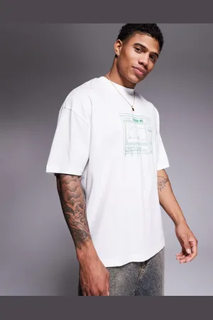 ASOS Hvid oversized t-shirt med restaurantgrafik