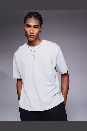 ADPT. Oversized grå T-shirt med firkantet pasform