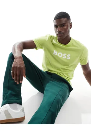 HUGO BOSS BOSS - Klar grøn T-shirt med logo på brystet