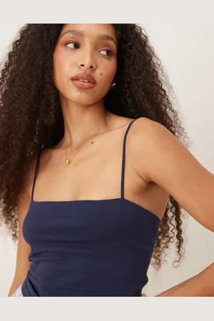 Gina Tricot Top med stropper i slim fit-Marineblå