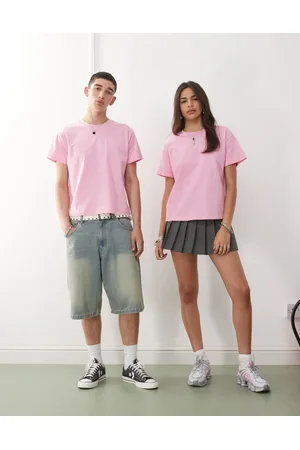 Reclaimed Unisex - smal cropped T-shirt i firkantet pasform