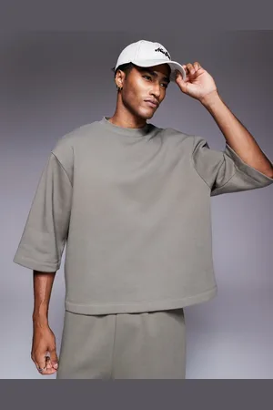 ASOS Kakigrøn oversized sweatshirt med 3/4-lange ærmer