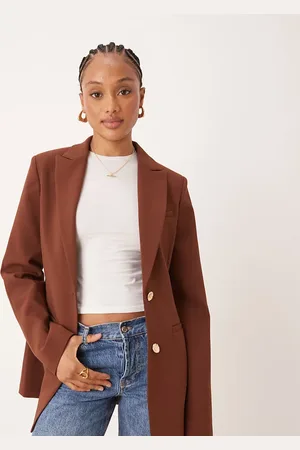 ASOS Tall - Chokoladebrun blazer med indsyet talje