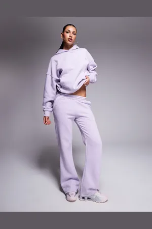 Kaiia Studio - Lyslilla joggingbukser med broderet lyserødt logo på lommen - Del af sæt