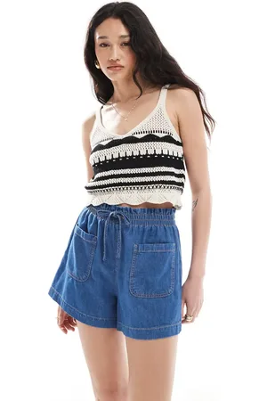 ASOS Denimshorts med paperbag-talje