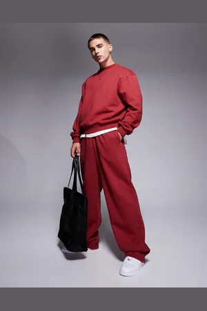 ASOS Premium - Oversized og rød sweatshirt med firkantet pasform i kraftigt 400 gsm-stof