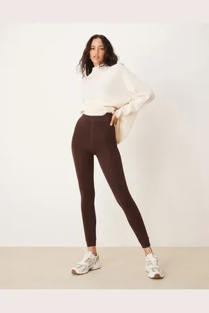 New Look Brune leggings med fleecefor