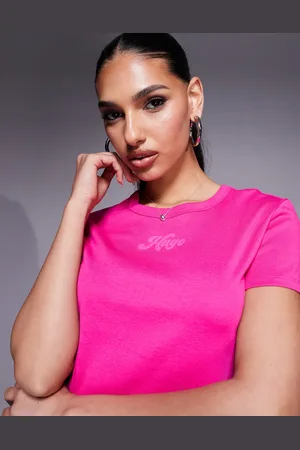 HUGO BOSS Delanor - Pink baby-t-shirt med logo-Lyserød