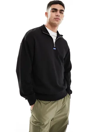 Hugo Blue Sweatshirt med lynlås i halsen