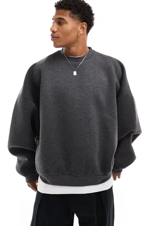 ASOS Ekstremt oversized sweatshirt i kraftigt scuba-stof i meleret koksgrå