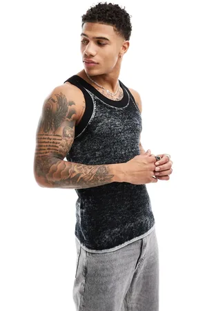 Weekday Matheus - Strikket festival-tanktop i vasket