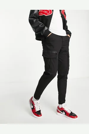 JACK & JONES Sorte tapered cargobukser