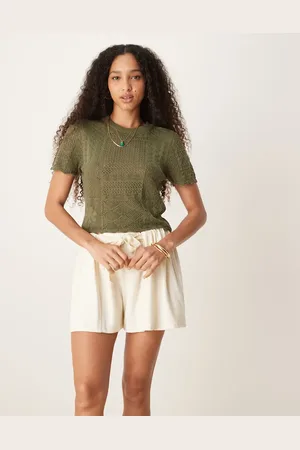 ASOS Strikket T-shirt med patchwork-syninger-Grøn