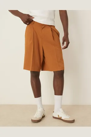 ASOS Rustfarvede habitshorts med brede ben og hørlook-Orange