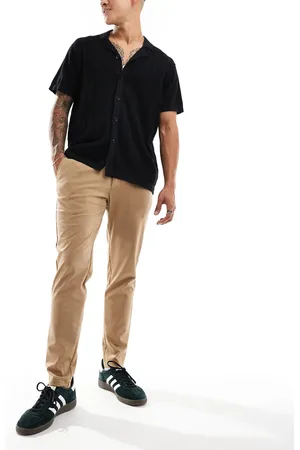 JACK & JONES Elegante bukser i gyldenbrun jersey i slim fit