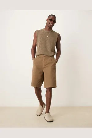 ASOS Gyldenbrune jorts med læg og indsyninger i længere længde-Grå